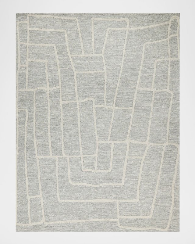 Tangiers Hand-Tufted Blue/Ivory Rug, 12' x 15'